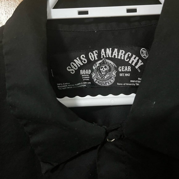 Sons of anarchy button down shirt with back print size 2xl - Picture 2 of 3